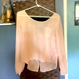 Blush blouse with cute bows down back side